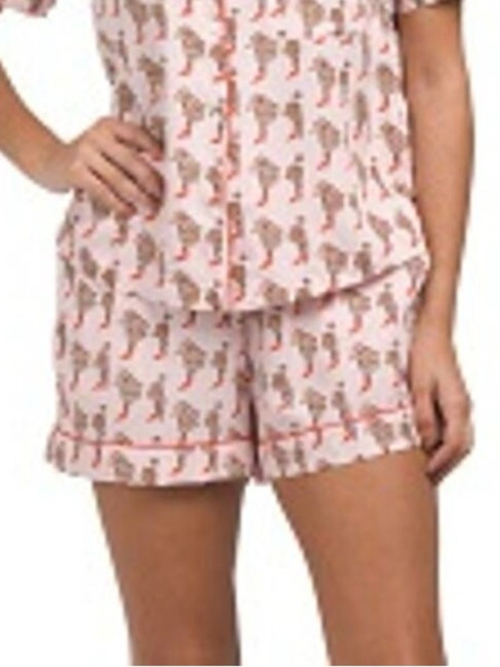 Bouffants & Broken Hearts Anthro Poodle heels‎ Pajama Shorts pink Size SMALL